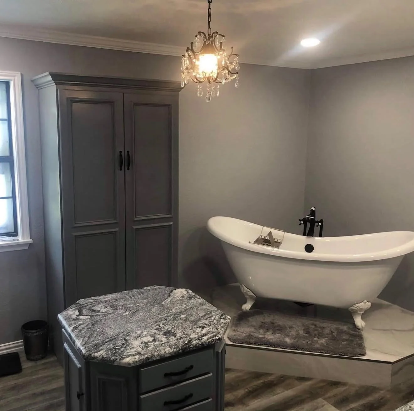 Real All Star Remodeling & Construction bathroom remodel with freestanding tub and custom finishes