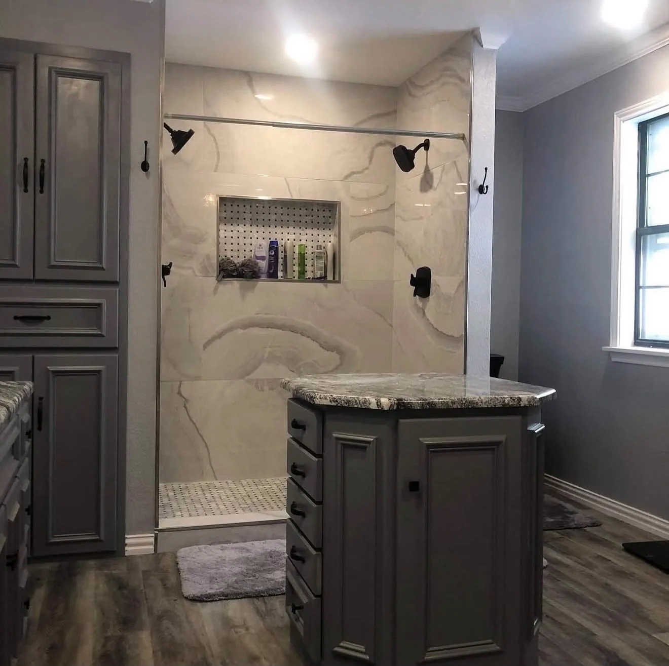 Bathroom after full All Star Remodeling & Construction remodel with custom shower
